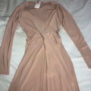 long sleeve dress with side cut outs
